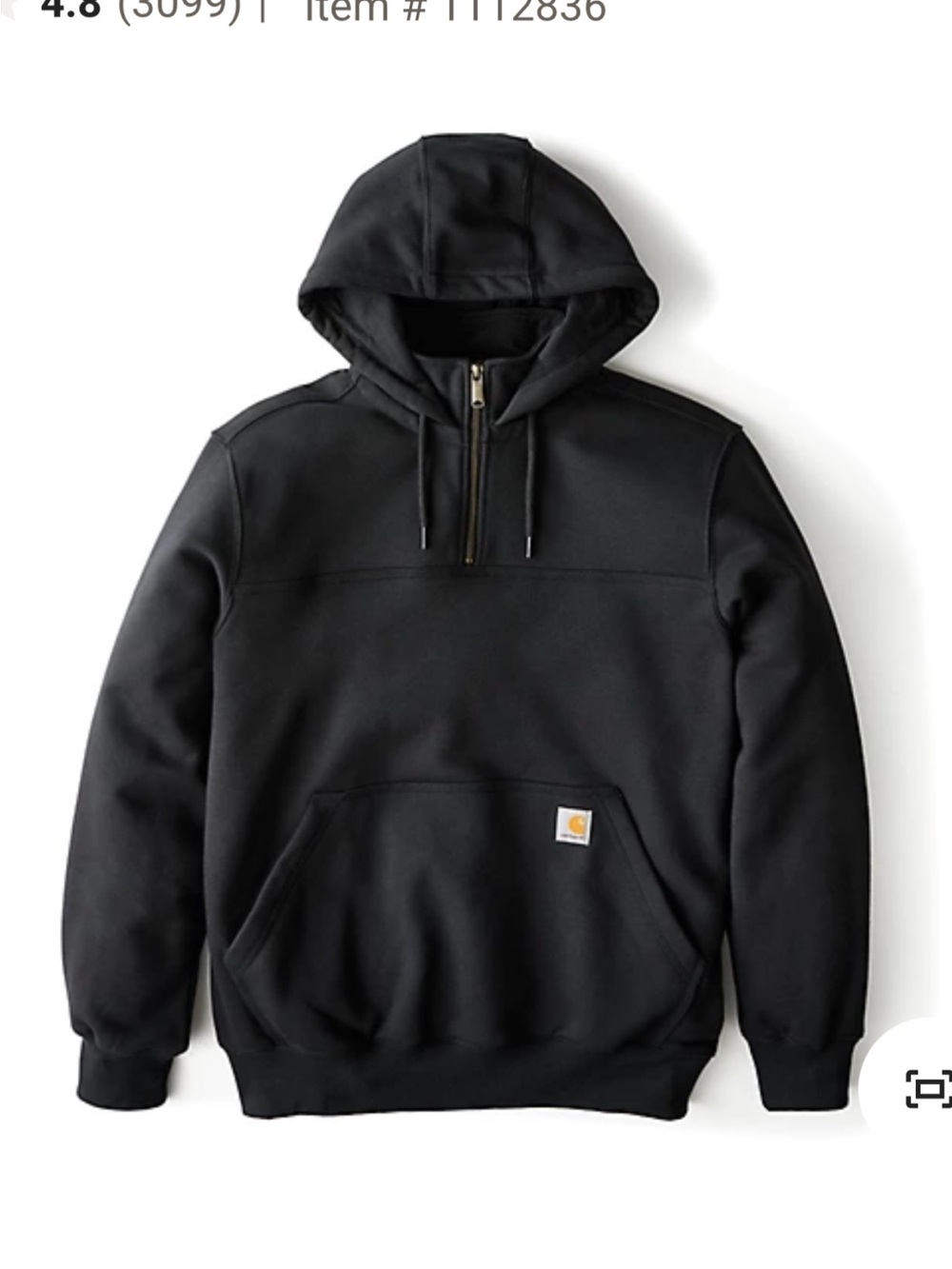 Carhartt Men’s Black Zip-Up Hooded Sweatshirt